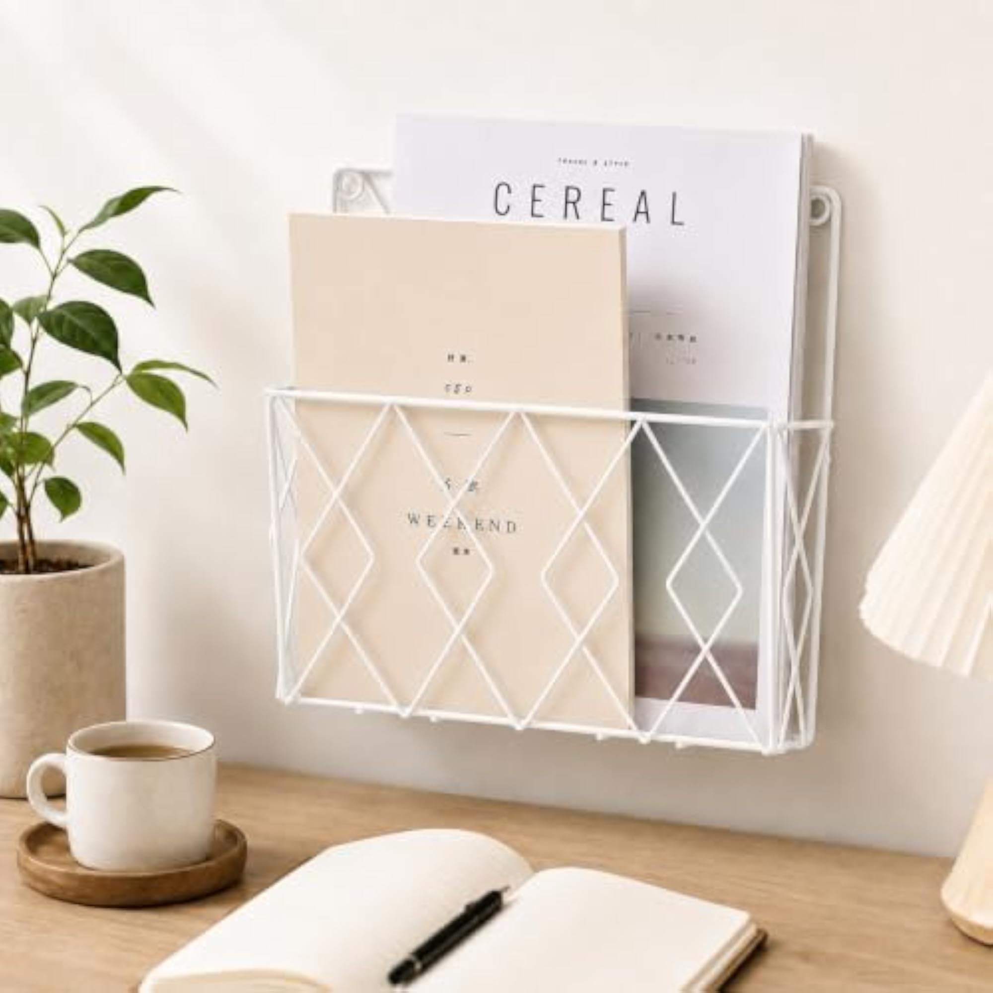 Metal Wall Mounted Magazine Holder & File Organizer Rack